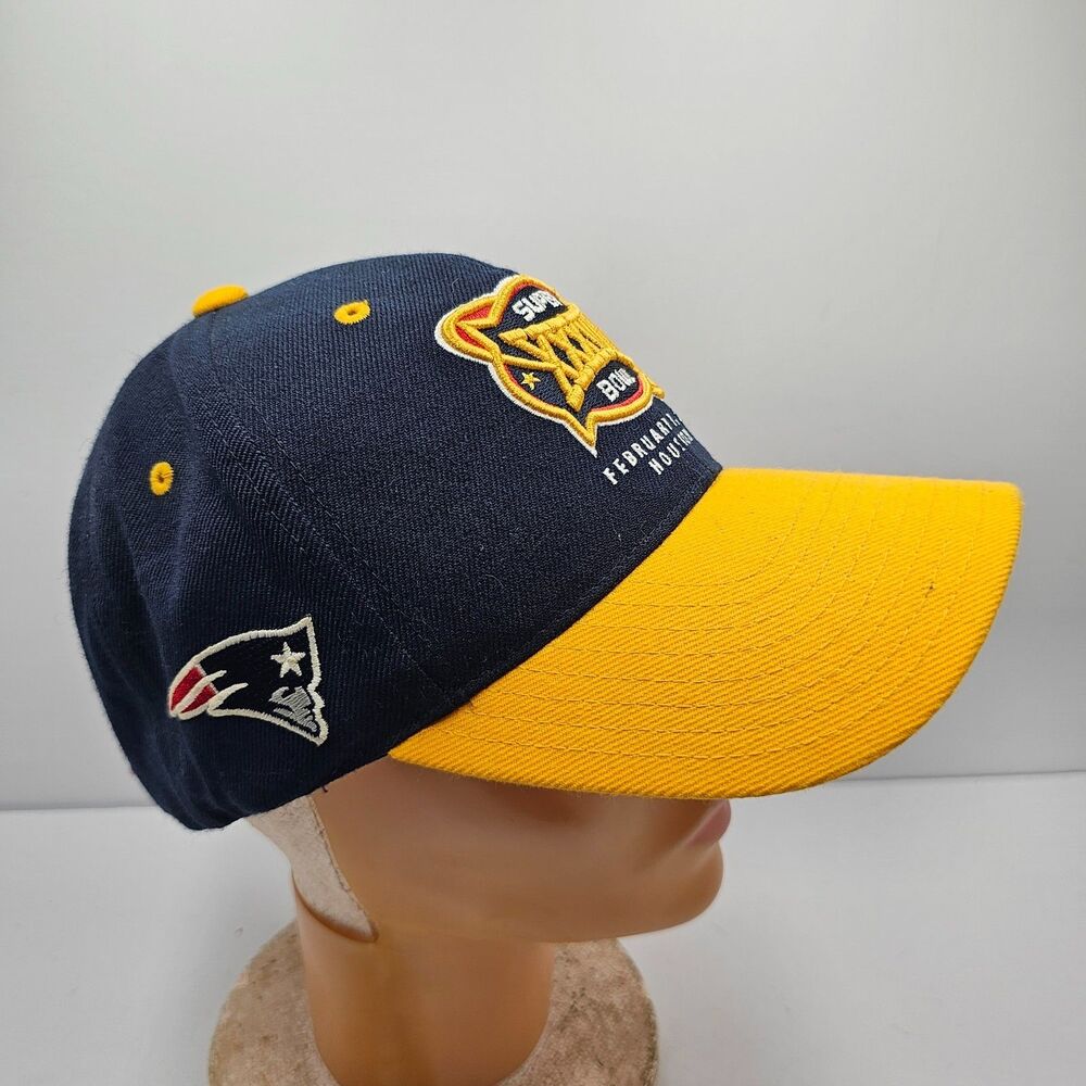 Vintage Super Bowl XXXVIII Reebok Hat Cap Strapback Navy Yellow Patriots Panther